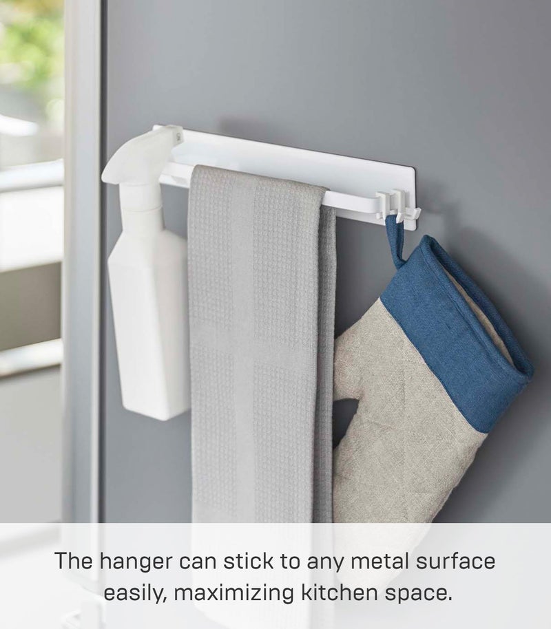 Yamazaki Home Tower Wide Magnetic Kitchen Dish Towel Hanger Rack Holder for Refrigerator Or Wall - Steel - Image 2