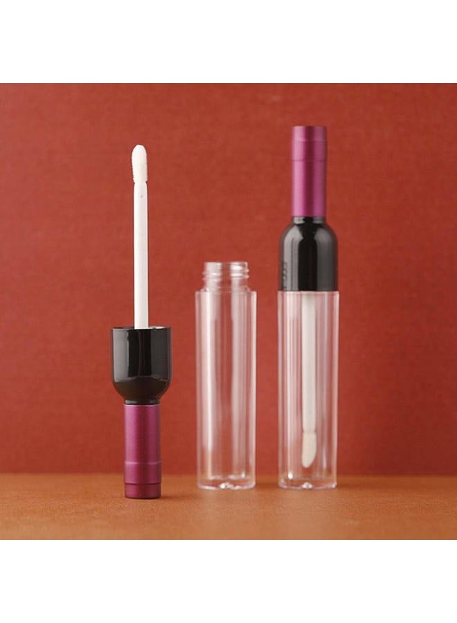 Healthcom 10 Pcs 5ml Empty Wine Bottles Shaped Plastic Lip Gloss Tubes Vials Mini Refillable Clear Lip Glaze Tubes Lipgloss Bottles Holder DIY Liquid Lipstick Tube Lip Oil Bottle Container for Woman G - Image 2