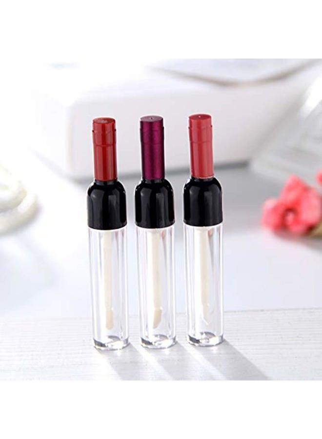 Healthcom 10 Pcs 5ml Empty Wine Bottles Shaped Plastic Lip Gloss Tubes Vials Mini Refillable Clear Lip Glaze Tubes Lipgloss Bottles Holder DIY Liquid Lipstick Tube Lip Oil Bottle Container for Woman G - Image 4
