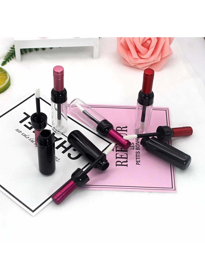 Healthcom 10 Pcs 5ml Empty Wine Bottles Shaped Plastic Lip Gloss Tubes Vials Mini Refillable Clear Lip Glaze Tubes Lipgloss Bottles Holder DIY Liquid Lipstick Tube Lip Oil Bottle Container for Woman G - Image 5