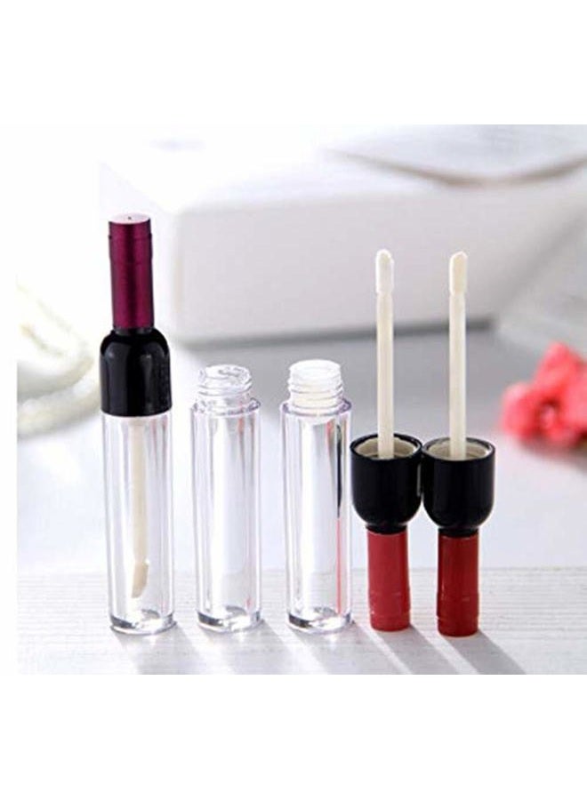 Healthcom 10 Pcs 5ml Empty Wine Bottles Shaped Plastic Lip Gloss Tubes Vials Mini Refillable Clear Lip Glaze Tubes Lipgloss Bottles Holder DIY Liquid Lipstick Tube Lip Oil Bottle Container for Woman G - Image 1