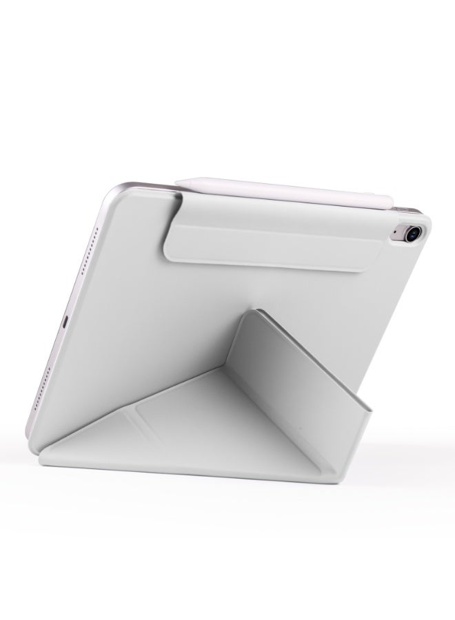 magnatic Case for iPad iPad Air 13 Inch Case M2 2024/iPad Pro 12.9 6th/5th/4th Generation 2022/2021/2020 with Pencil Holder, Clear Transparent Back Shell Slim Stand Shockproof Tablet Cover, Auto Wake/Sleep (Grey - Image 2