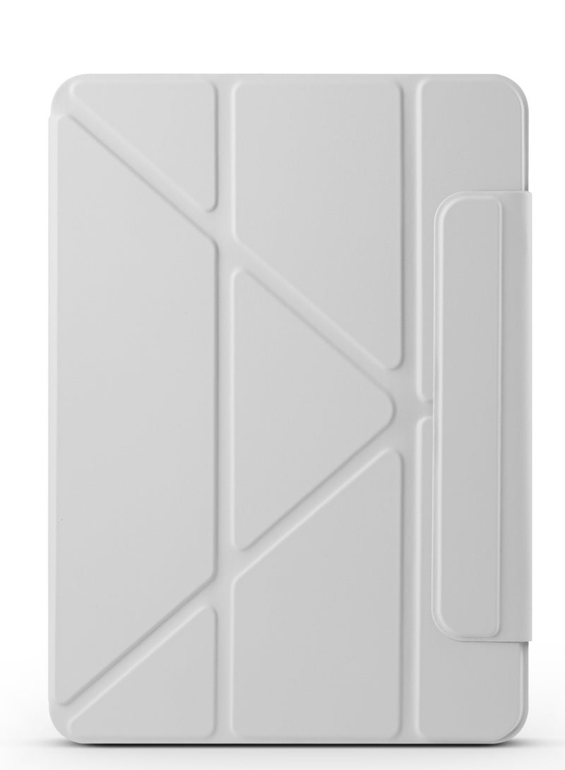 magnatic Case for iPad iPad Air 13 Inch Case M2 2024/iPad Pro 12.9 6th/5th/4th Generation 2022/2021/2020 with Pencil Holder, Clear Transparent Back Shell Slim Stand Shockproof Tablet Cover, Auto Wake/Sleep (Grey - Image 1