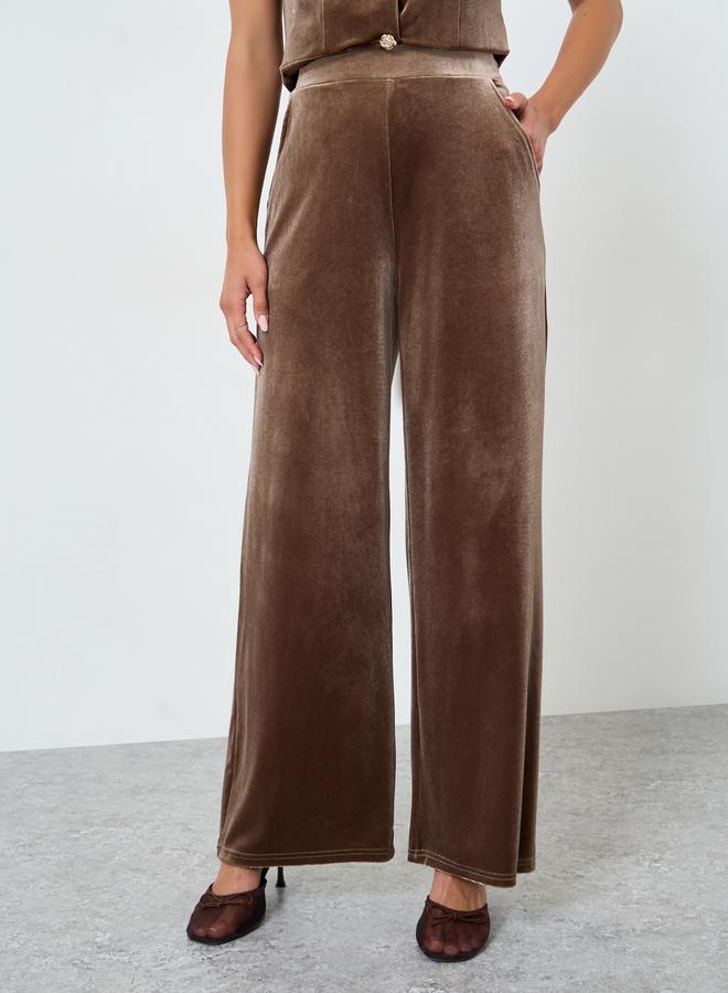 ستايلي بنطال مخملي بأرجل واسعة - Image 2