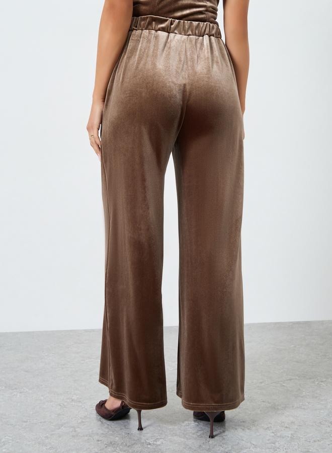 ستايلي بنطال مخملي بأرجل واسعة - Image 4
