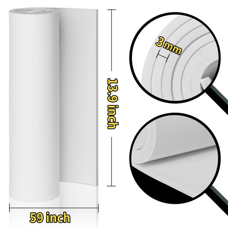 MEARCOOH Premium Cosplay EVA Foam Sheet,3mm Thickï¼ˆ1mm to 20mm,White Foam Sheets Rollï¼Œ59"x13.9",High Density 86kg/m3 for Cosplay Costume, Crafts, DIY Projects by MEARCOOHâ€¦ - Image 2