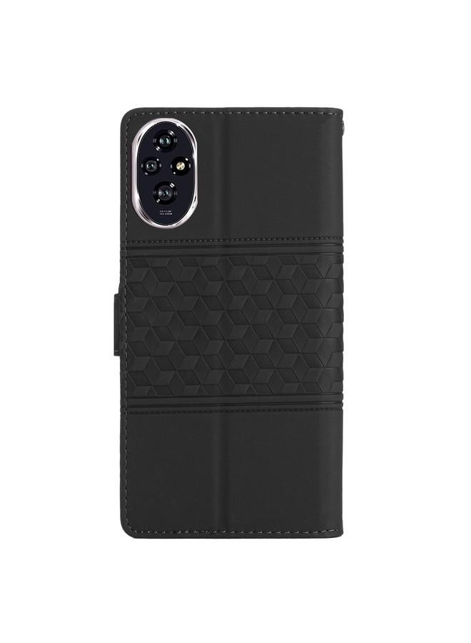 Green Tiger Case For Honor 200 Diamond Embossed Skin Feel Leather Phone Case - Image 3