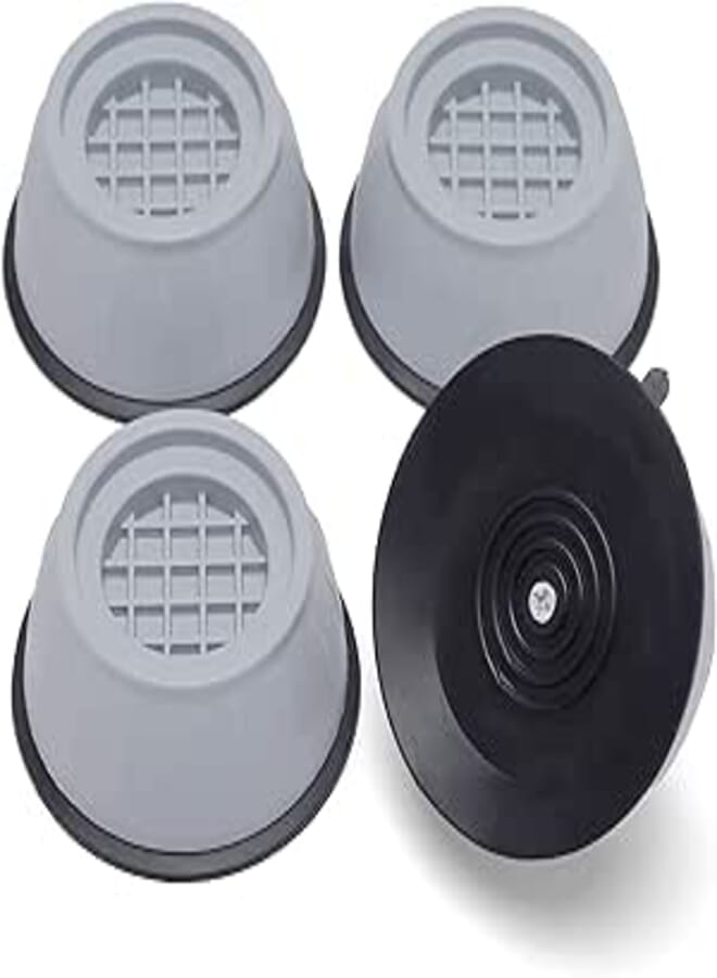 YOYOPIN Anti-Vibration pad for Washing machine-4-piece Set of stabilizer for Washing Machine-Noise Reduction Washing Machine Base-Universal Anti-Slip Design for Pulsator/Drum (Light Grey)