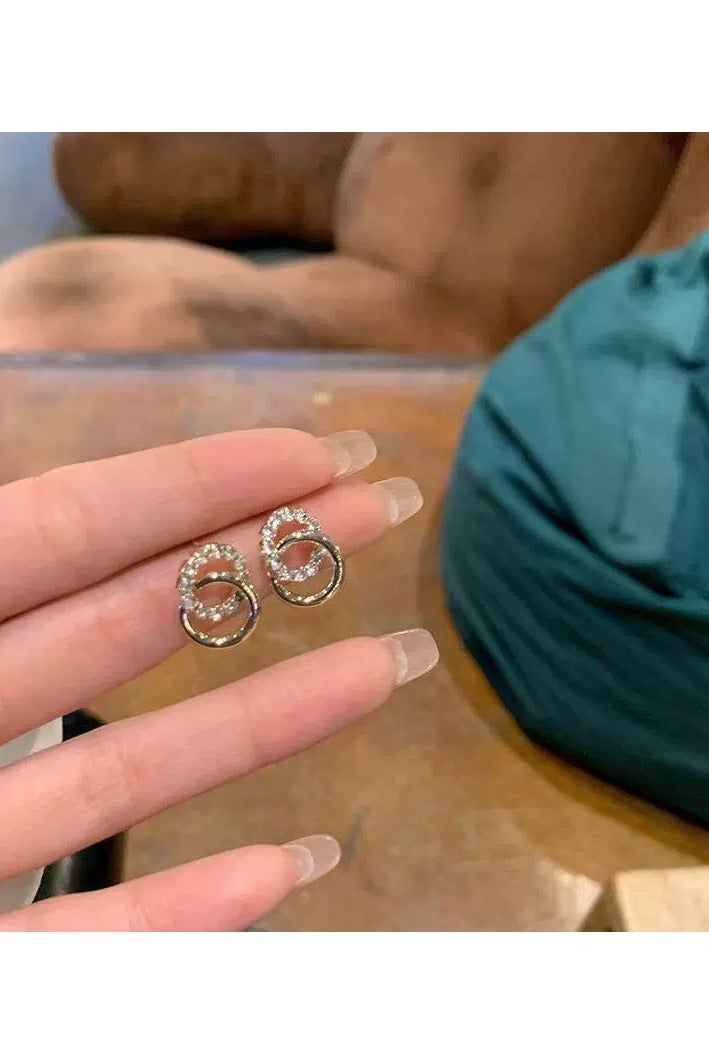 Goolsky Atmospheric Minimalist Micro-Paved Zircon Hoop Stud Earrings – New S925 Sterling Silver Daily Wear Jewelry for Women  - Image 3
