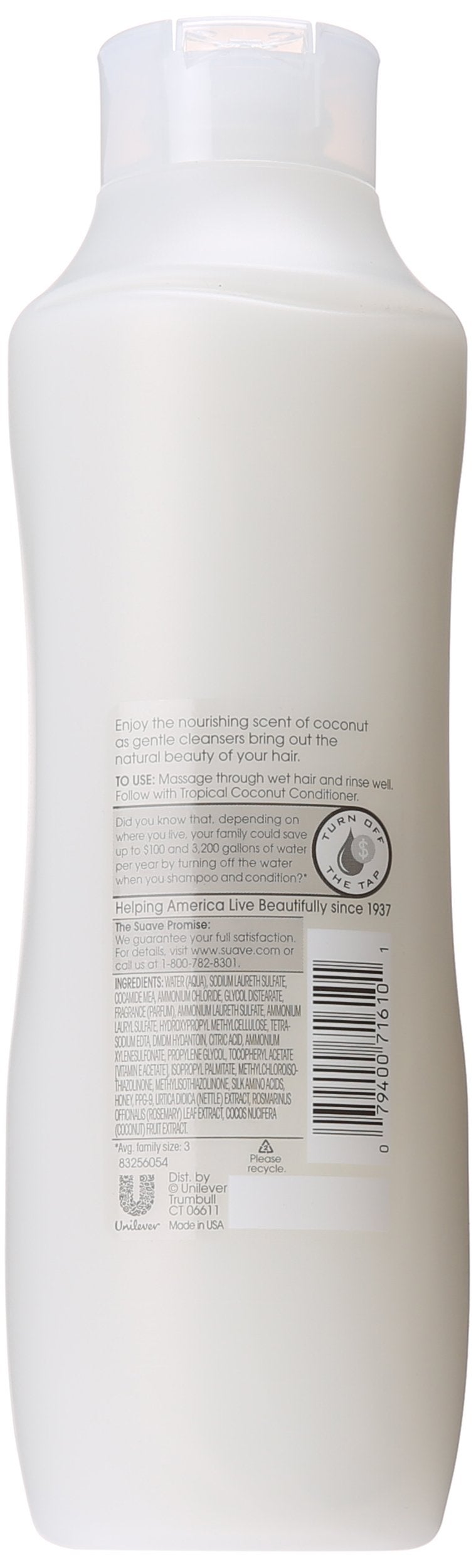 Suave Naturals Shampoo, Tropical Coconut - 22.5oz. - Image 2