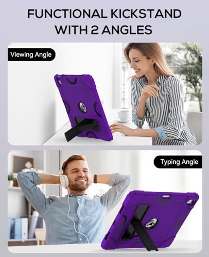 Cantis Case for iPad Air 13 Inch (M4) 2026/ (M3) 2025/ (M2) 2024 with Pencil Holder, Heavy Duty Shockproof Case for i Pad Air 13" Supports Pencil Pro and Pencil (USB-C), Dark Purple+Black - Image 3