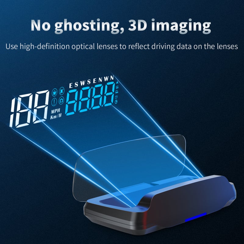 Heads-Up Display Digital Speedometer GPS Speedometer for Car Color Changing Ambient Light Displays Speed Direction Travel Time Distance Overspeed Alarm Fatigue Driving Reminder - Image 2