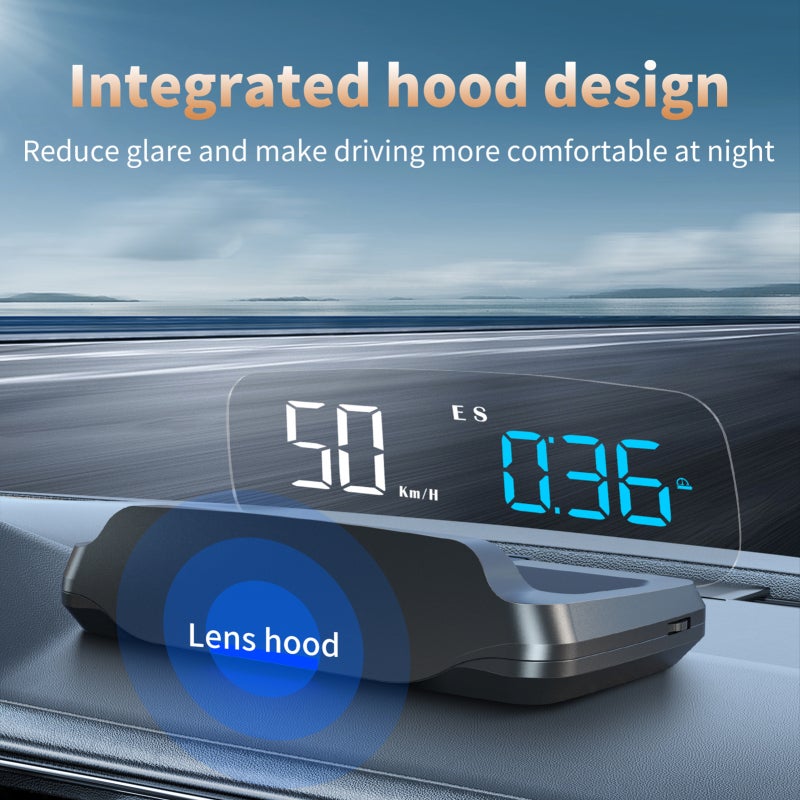 Heads-Up Display Digital Speedometer GPS Speedometer for Car Color Changing Ambient Light Displays Speed Direction Travel Time Distance Overspeed Alarm Fatigue Driving Reminder - Image 3