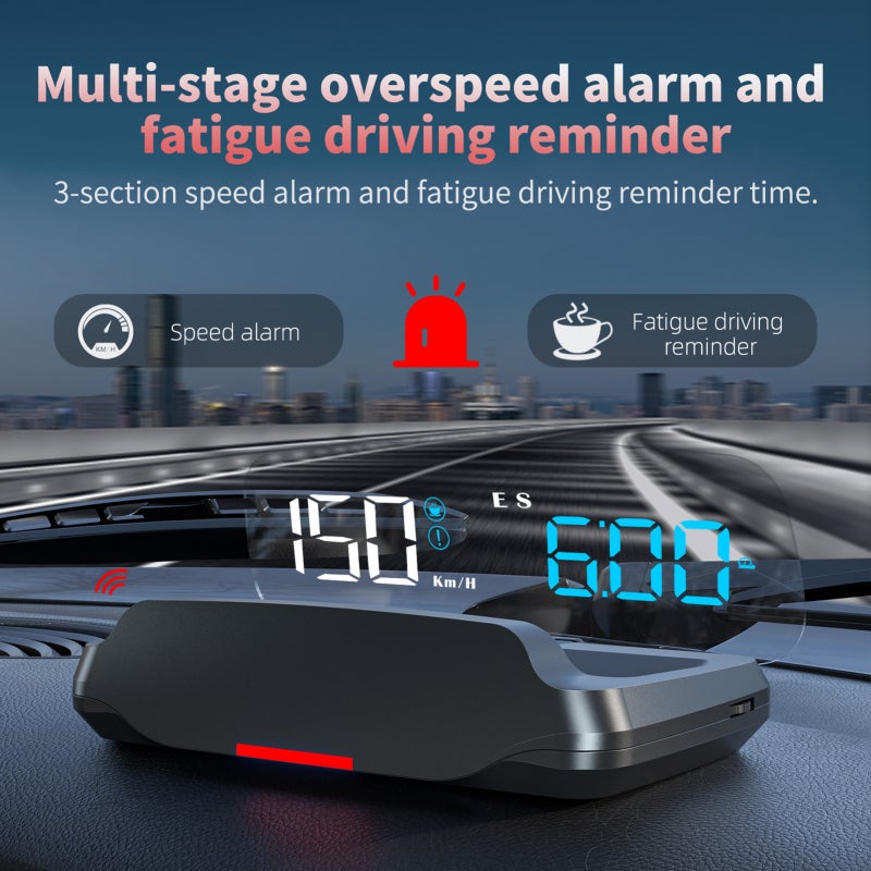 Heads-Up Display Digital Speedometer GPS Speedometer for Car Color Changing Ambient Light Displays Speed Direction Travel Time Distance Overspeed Alarm Fatigue Driving Reminder - Image 5