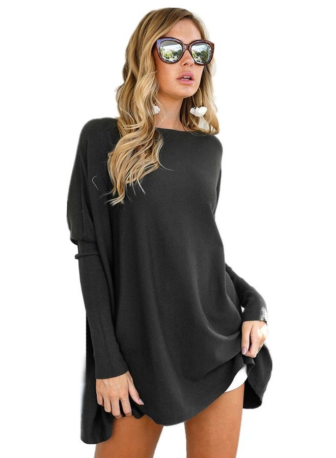 LIYOHON Oversized T Shirts for Women Tunic Tops to Wear with Leggings Long Sleeve Fall Sweaters Dressy Tops, 1yh-black, XXL - Image 1