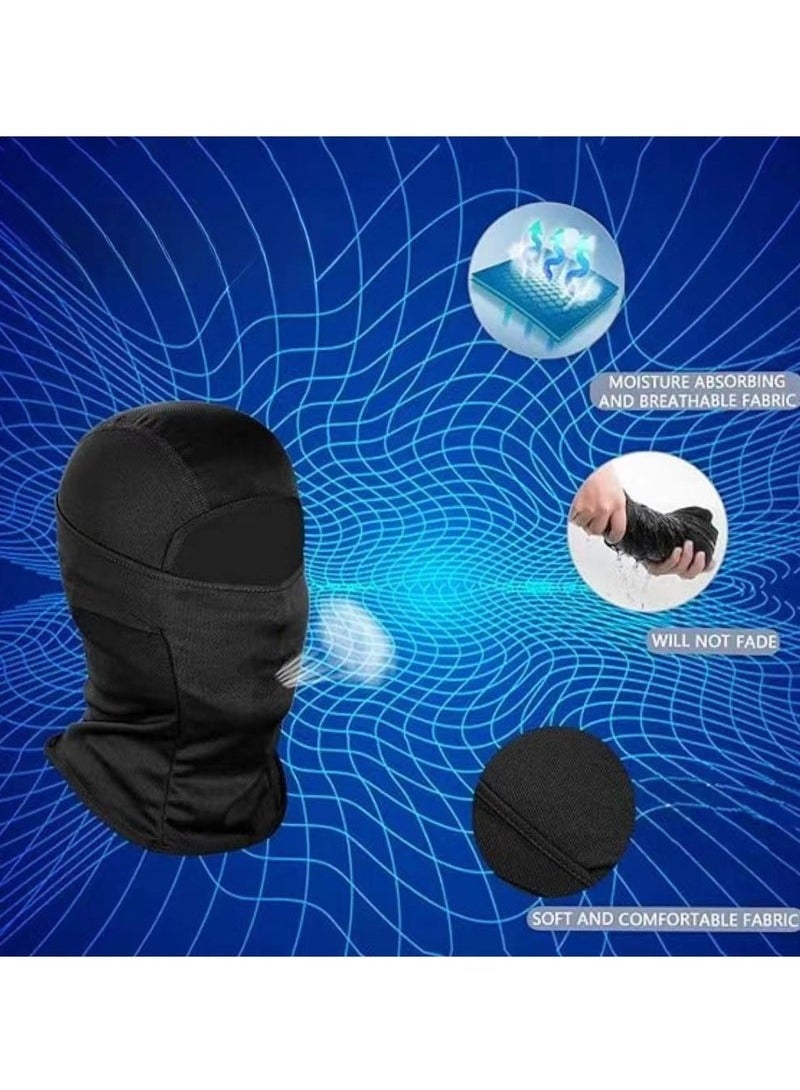 2Pcs Balaclava Face Mask UV Protection Ice Silk for Men Women Sun Hood Cycling, Climing, Running (Black+Grey) - Image 2