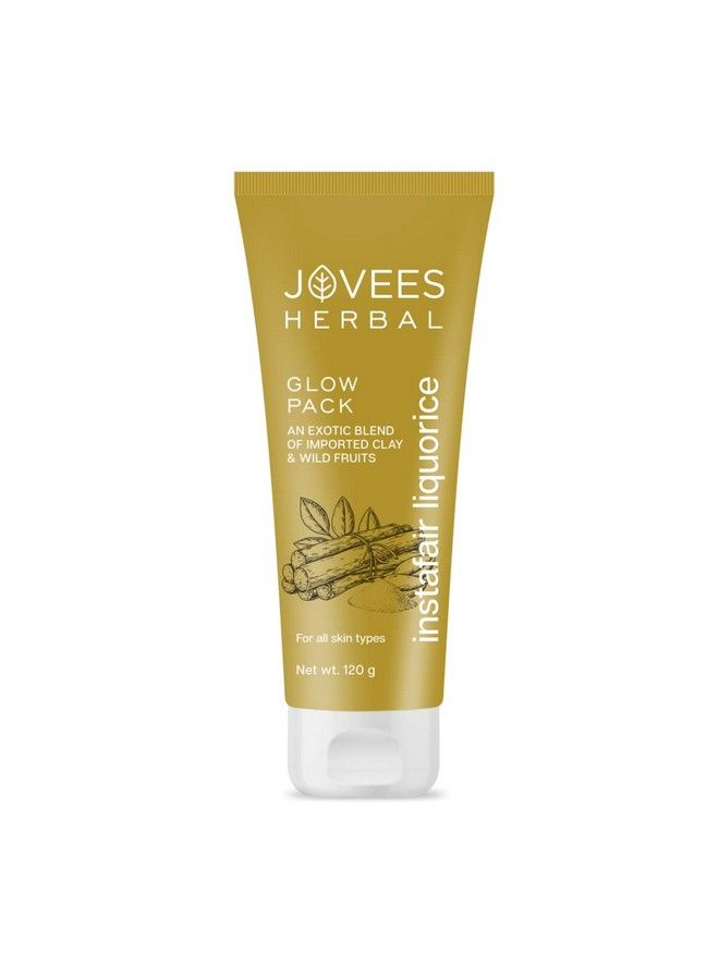 Jovees Herbal Insta Fair Glow Face Pack for Brightens, Cleans Pores, Removes Blackheads and Dark Spots | Clay Face Mask for Glowing, Hydrates & Plumps Skin | For All Skin Types - 120gm - Image 1