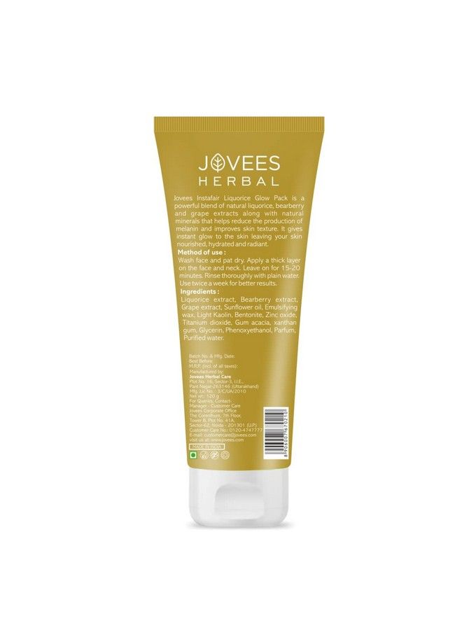 Jovees Herbal Insta Fair Glow Face Pack for Brightens, Cleans Pores, Removes Blackheads and Dark Spots | Clay Face Mask for Glowing, Hydrates & Plumps Skin | For All Skin Types - 120gm - Image 3