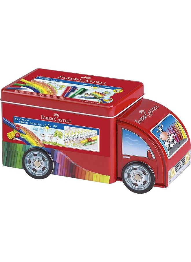 FABER-CASTELL - Creative Truck Tin Connector Pen 33 Piece Set - Image 1