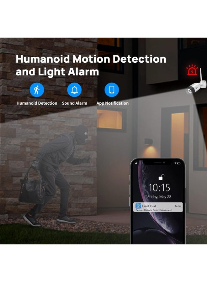 نظام كاميرات مراقبة لاسلكي 3 ميجا بيكسل - 10 قنوات NVR مع قرص صلب 1 تيرابايت و4 كاميرات ورؤية ليلية - Image 3