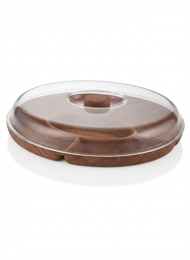 Evelin Wooden Divided Snack Tray and Nut Serving Platter - Image 2
