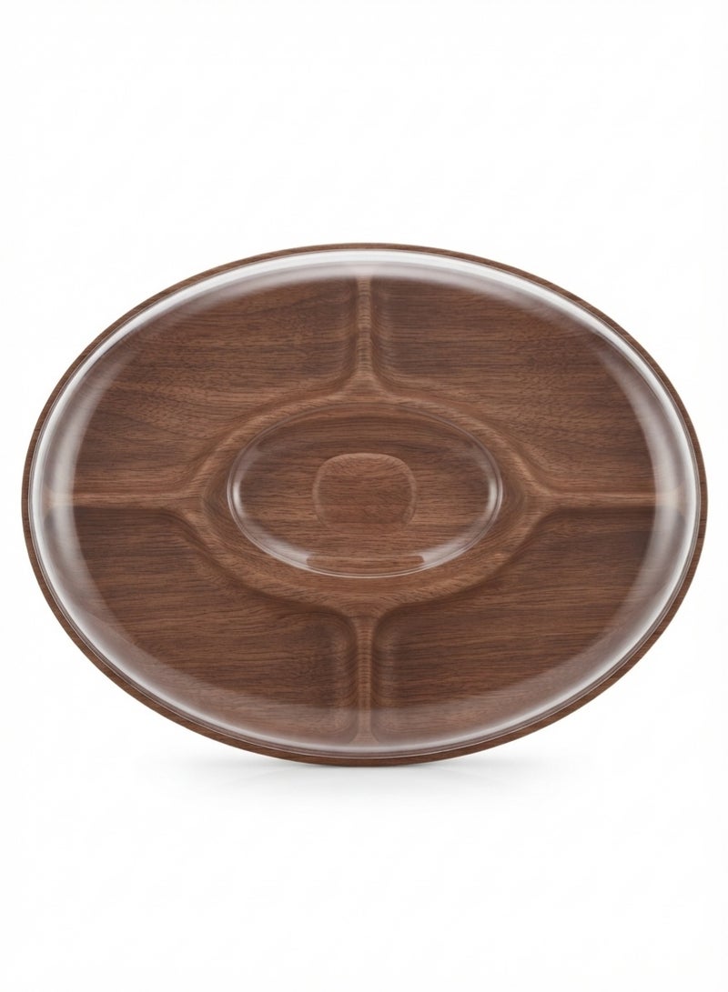 Evelin Wooden Divided Snack Tray and Nut Serving Platter - Image 4