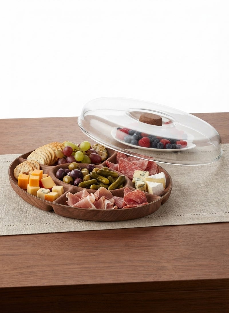 Evelin Wooden Divided Snack Tray and Nut Serving Platter - Image 5
