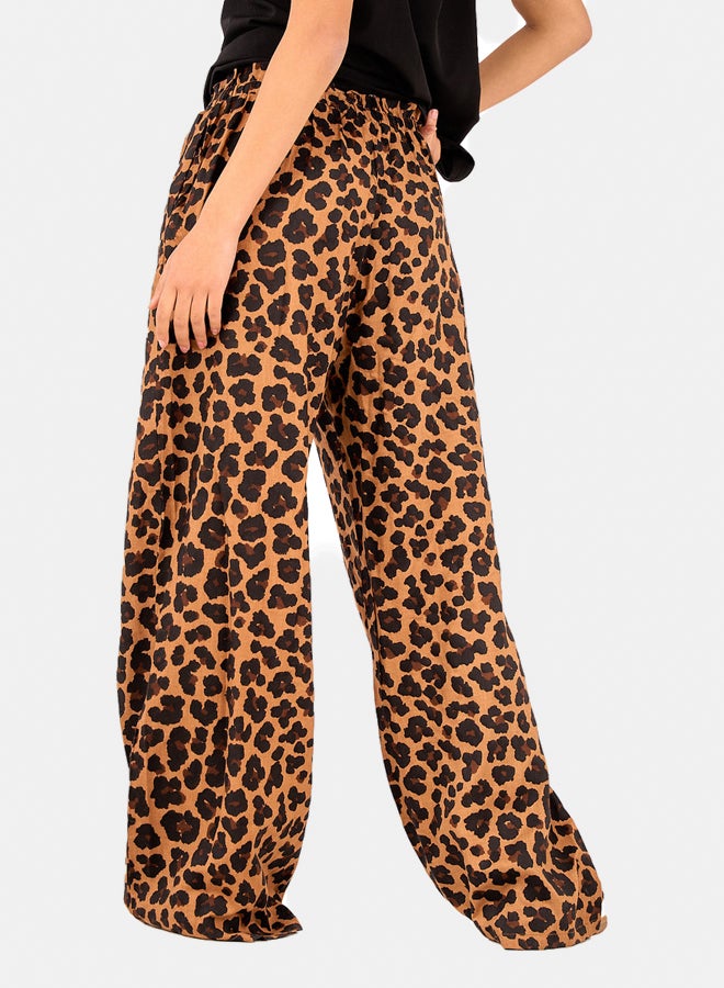 Clue Leopard Print Tencel Pants  - Image 3