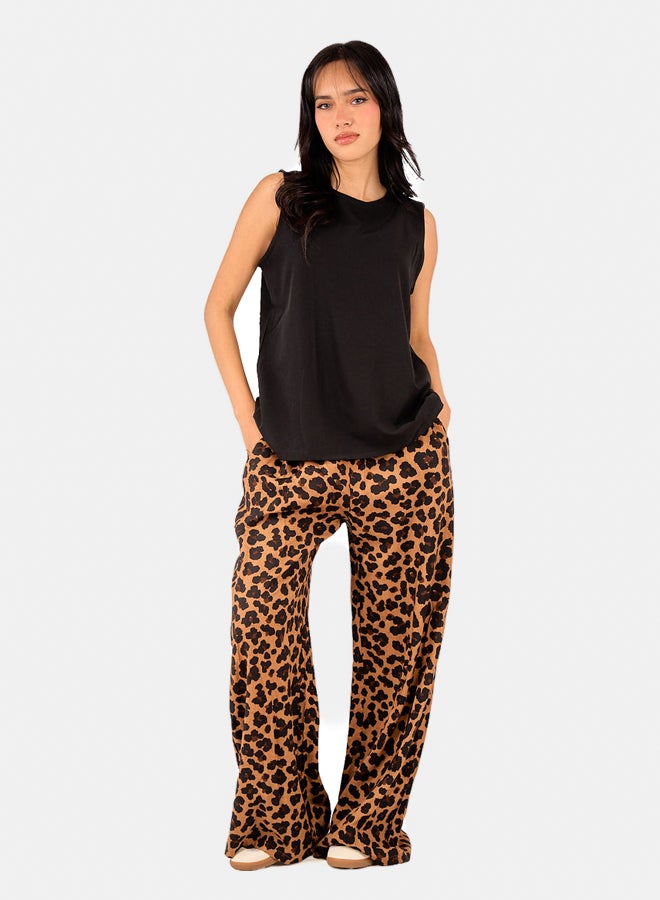 Clue Leopard Print Tencel Pants  - Image 4