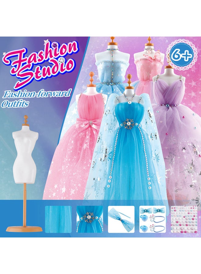 Children's Educational Creative Clothing Design Handmade DIY Making Girls' Clothes Exquisite Jewelry Matching Toys-Color:DIY Clothing Design 423-5  - Image 5