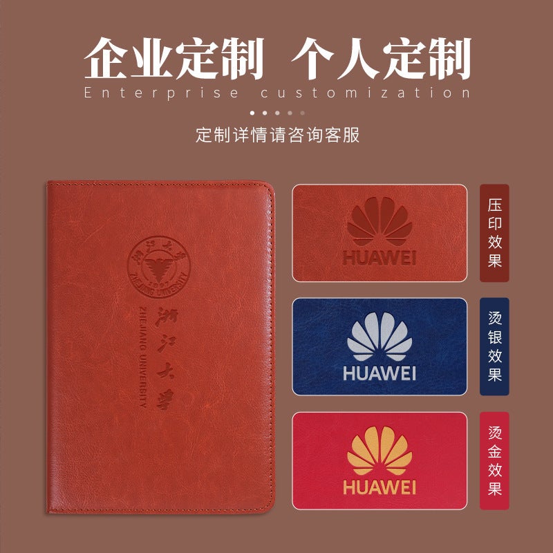 A5 Soft Surface Paperback Business Office Thickeneded Notebook With Buckle Skin Feel Soft Leather Notepad Set With Logo Printing - Image 4
