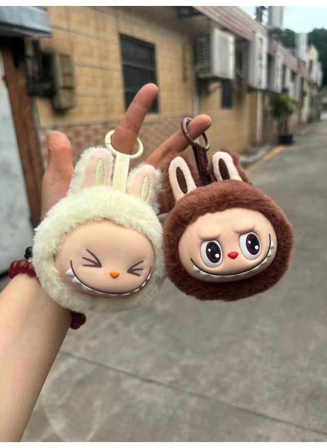 Generation Vinyl Plush Head Small Pendant Second Generation Cloth Key Chain Ugly Cute Doll-Specifications:Second Generation Fluorescent Yellow-color:The Pendant Is About 8CM (12 Pieces In A Pack, It Is Recommended To Take Multiples Of 12)  - Image 1