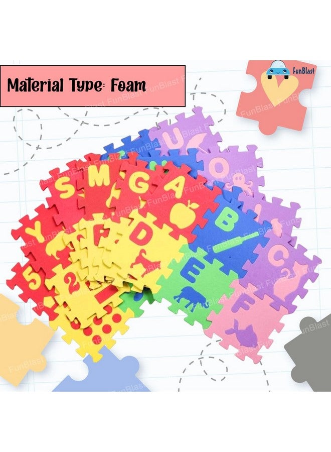 فنبلاست سجادة إسفنجية صغيرة من فن بلاست مكونة من 36 قطعة، أحجية أبجدية متشابكة للأطفال، أحجية تعليمية متشابكة للأبجدية والأرقام مع صور للأطفال - Image 4