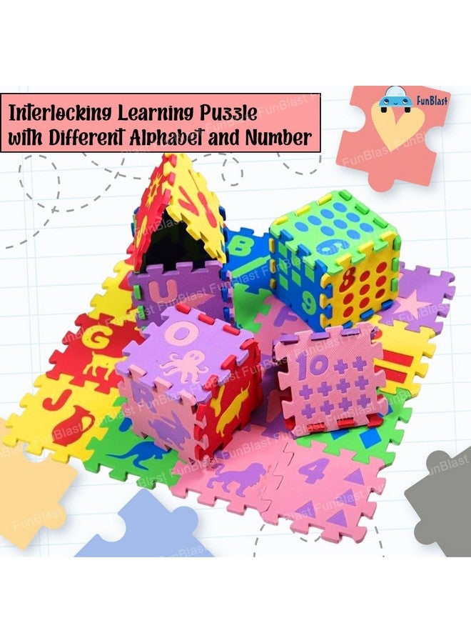 فنبلاست سجادة إسفنجية صغيرة من فن بلاست مكونة من 36 قطعة، أحجية أبجدية متشابكة للأطفال، أحجية تعليمية متشابكة للأبجدية والأرقام مع صور للأطفال - Image 5