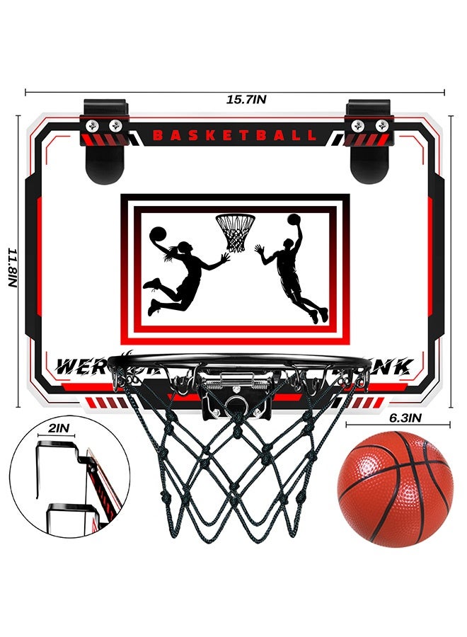 كرة السلة الداخلية للأطفال، مجموعة كرة السلة المصغرة مثبتة على الحائط مع 3 كرات، هدايا لعبة كرة السلة للأولاد والبنات الذين تتراوح أعمارهم بين 3 و 4 و 5 و 6 و 7 و 8 و 9 و 10 و 11 و 12 عامًا، ألعاب رياضية للداخل والخارج للمكاتب - Image 2