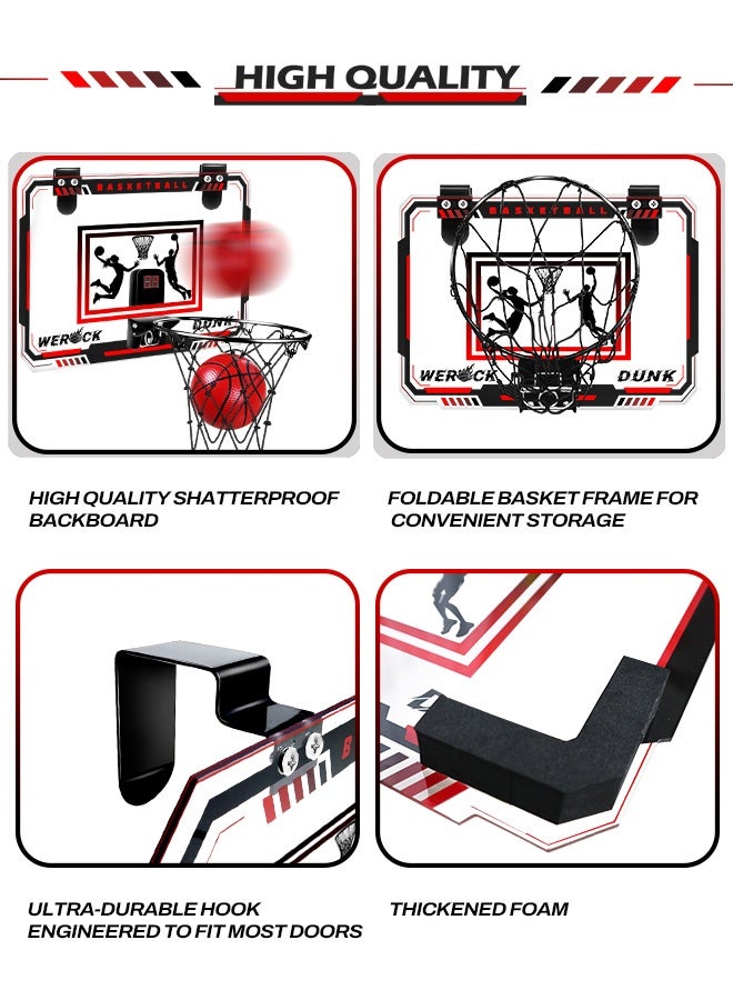 كرة السلة الداخلية للأطفال، مجموعة كرة السلة المصغرة مثبتة على الحائط مع 3 كرات، هدايا لعبة كرة السلة للأولاد والبنات الذين تتراوح أعمارهم بين 3 و 4 و 5 و 6 و 7 و 8 و 9 و 10 و 11 و 12 عامًا، ألعاب رياضية للداخل والخارج للمكاتب - Image 4