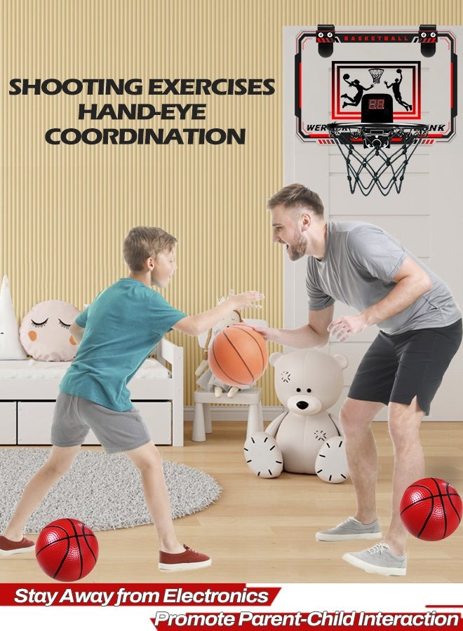 كرة السلة الداخلية للأطفال، مجموعة كرة السلة المصغرة مثبتة على الحائط مع 3 كرات، هدايا لعبة كرة السلة للأولاد والبنات الذين تتراوح أعمارهم بين 3 و 4 و 5 و 6 و 7 و 8 و 9 و 10 و 11 و 12 عامًا، ألعاب رياضية للداخل والخارج للمكاتب - Image 5