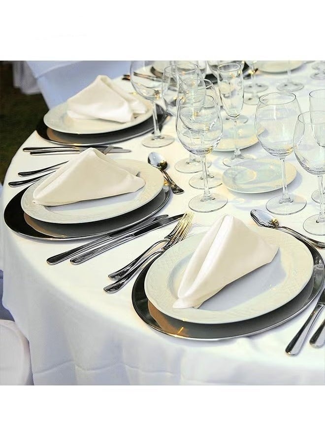 bbet Satin Napkins Square Table Napkins 10 Pcs 17x17" Soft Dinner Napkins Elegant Silk Napkins for Dinner Wedding Parties Soft Smooth Fabric Washable Napkins for Parties Weddings and Dinners (Ivory)  - Image 3