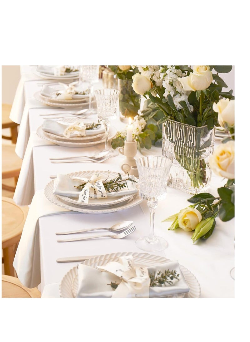 bbet Satin Napkins Square Table Napkins 10 Pcs 17x17" Soft Dinner Napkins Elegant Silk Napkins for Dinner Wedding Parties Soft Smooth Fabric Washable Napkins for Parties Weddings and Dinners (Ivory)  - Image 2