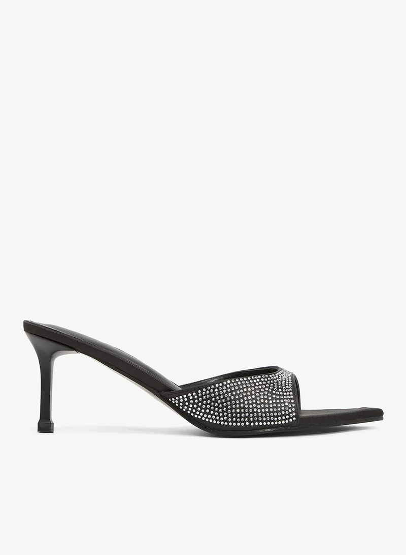 Ella Limited Edition Black Rhinestone Detail Embellished High Heels for Women | Best Price UAE