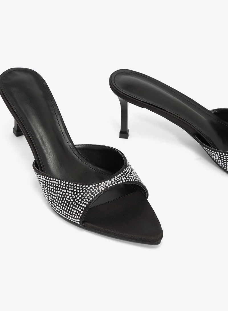 Ella Limited Edition Black Rhinestone Detail Embellished High Heels for Women | Best Price UAE