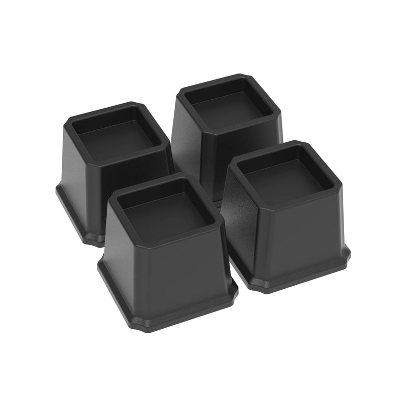Napnapday Bed Risers 3 Inch Heavy Duty Bed Furniture Elevators 1500 lbs Lifts Up Riser for Sofa and Table Set of 4 Black