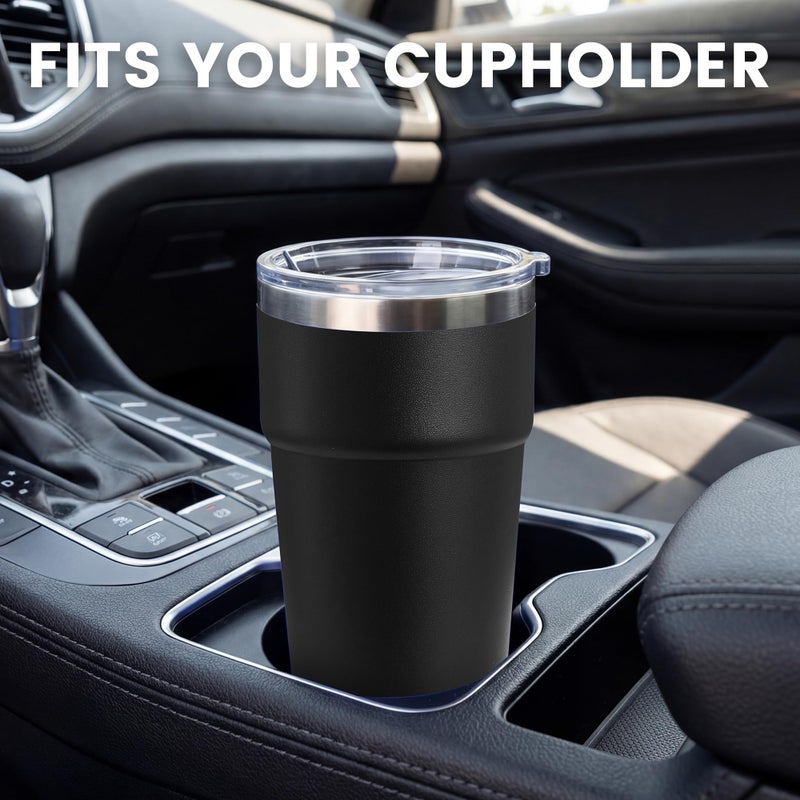 MEWAY 16oz Tumbler Double Wall Vacuum Insulated Travel Mug Bulk, Stainless Steel Tumblers with Lid, Powder Coated Coffee Cups for Cold & Hot Drinks (Black,1 Pack) - Image 5