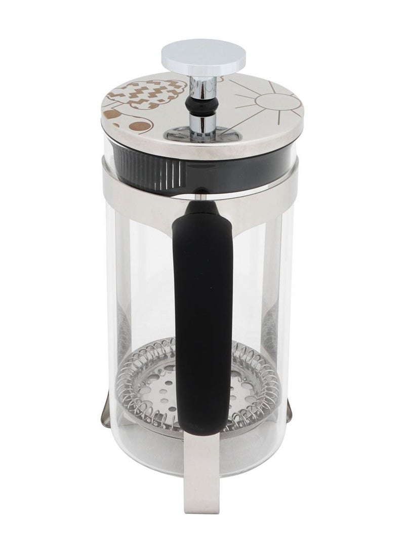 آني مورننغ صانع القهوة والشاي بضغط فرنسي – 600 مل / 20 أونصة / كوبين مصنوع من زجاج بوروسيليكات مقاوم للحرارة مع فلتر من الستانلس ستيل، متين ومقاوم للحرارة، اللون فضي – الطراز FY450 - Image 3