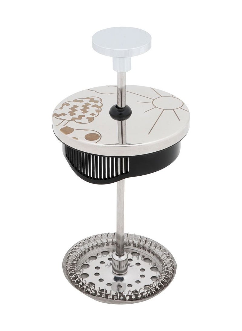 آني مورننغ صانع القهوة والشاي بضغط فرنسي – 600 مل / 20 أونصة / كوبين مصنوع من زجاج بوروسيليكات مقاوم للحرارة مع فلتر من الستانلس ستيل، متين ومقاوم للحرارة، اللون فضي – الطراز FY450 - Image 5