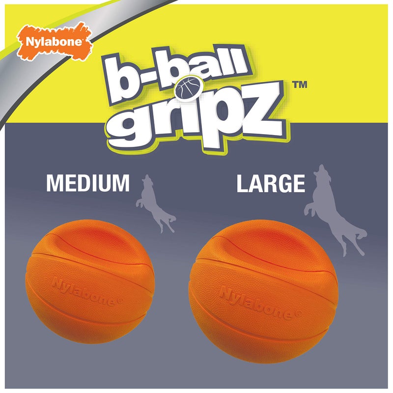 Nylabone Power Play Gripz Felt Basketball Rubber Fetch Toy, Squeaky Ball for Dogs, Medium (1 Count) - Image 5