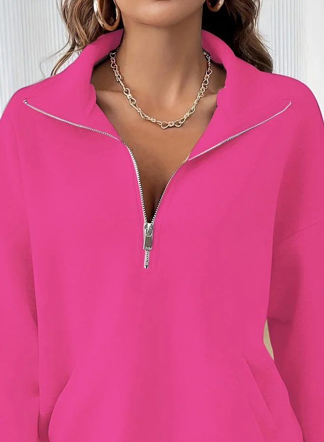 تايك تو سويت شيرت بياقة ونصف سحَّاب غلق