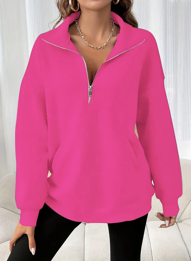 تايك تو سويت شيرت بياقة ونصف سحَّاب غلق