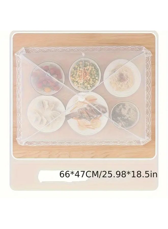Foldable Mesh Food Cover 43cm Dustproof Vegetable Protector With Lace Trim - Image 3
