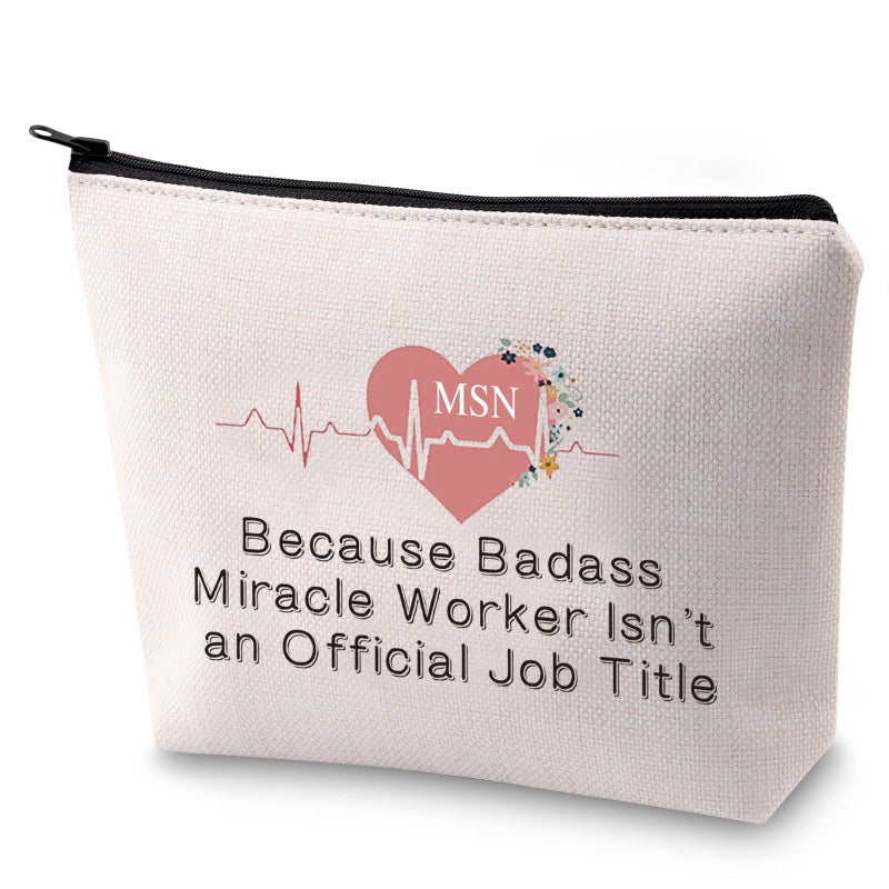 Meikiup Msn Graduation Gifts Masters Of Science In Nursing Toiletry Bag Nursing Graduate Gift (Msn Graduation Bag) - Image 1